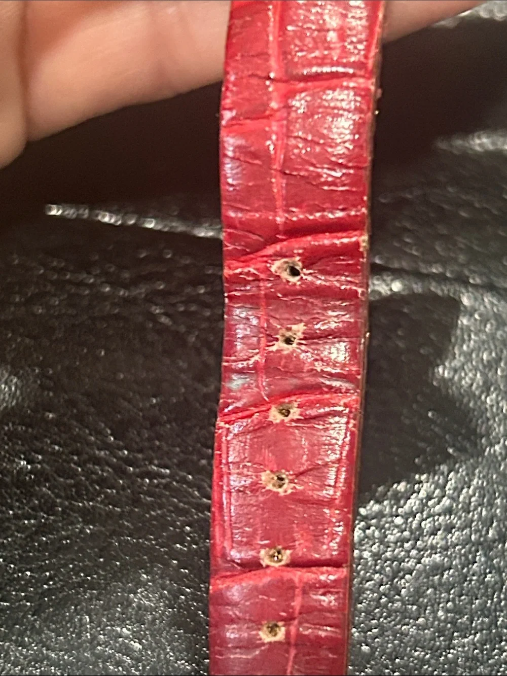 Bob Mackie Red Strap Crystal Bezel Women's Watch